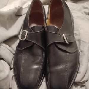 Allen Edmonds Black Leather Single Monk Strap Oxfords
